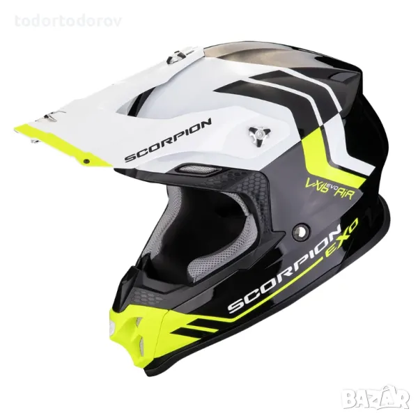 Мотокрос Каска SCORPION VX-16 EVO AIR Fusion Black-Neon Yellow, снимка 1