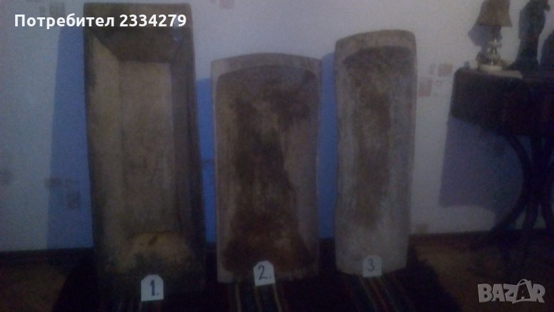 Стари дървени корита-нощва, 2 броя., снимка 1