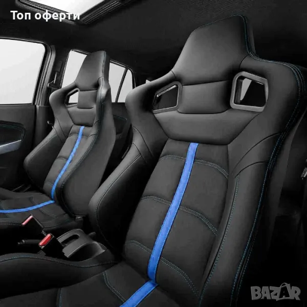 Спортни седалки 9012 - ЧЕРНО/СИНЬО, снимка 1