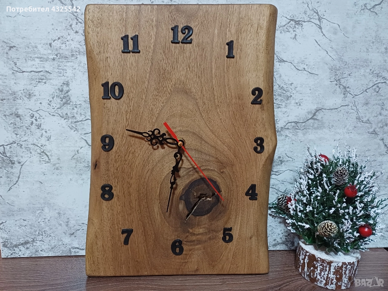 стенен часовник от орех , снимка 1