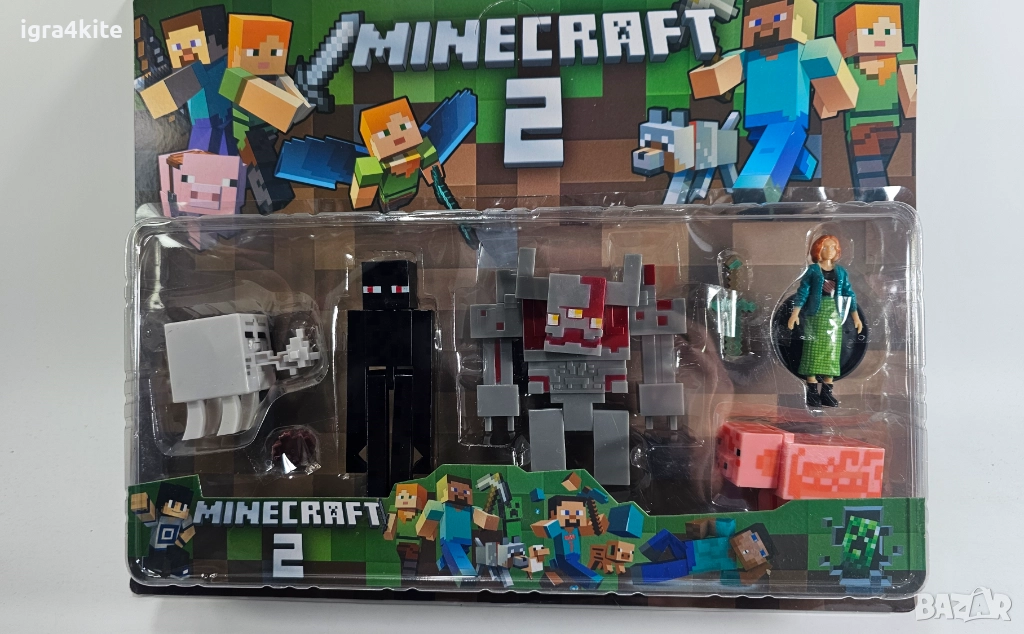 Minecraft 2 - Комплект 5 бр. фигурки / 2 модела + аксесоари, снимка 1