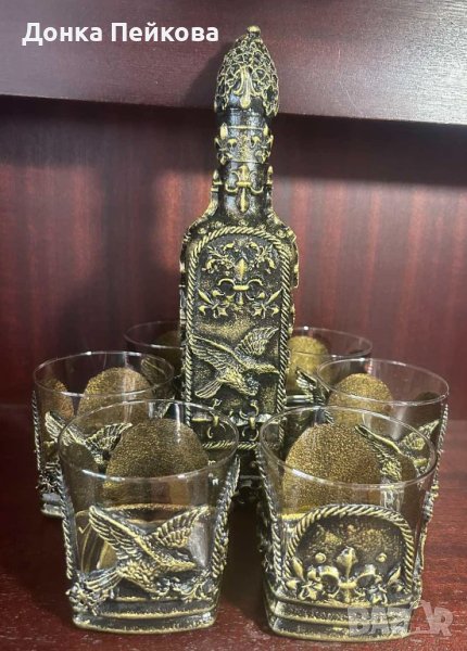 Сервиз за уиски от 7 части ръчна изработка , снимка 1