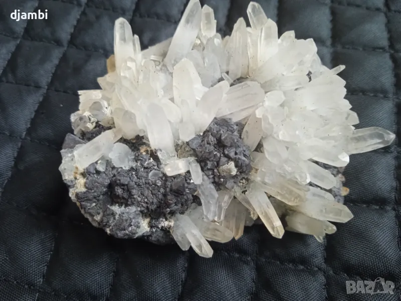 185, Кварц, Кварцова друза със сфалерит, Кристали, Минерали, Родопи, Bgminerals,, снимка 1