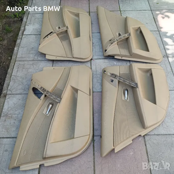 Кори врати BMW E60 E61 Бежави кожени кори с амбиентно осветление и Logic 7 отвори БМВ Е60 Е61, снимка 1