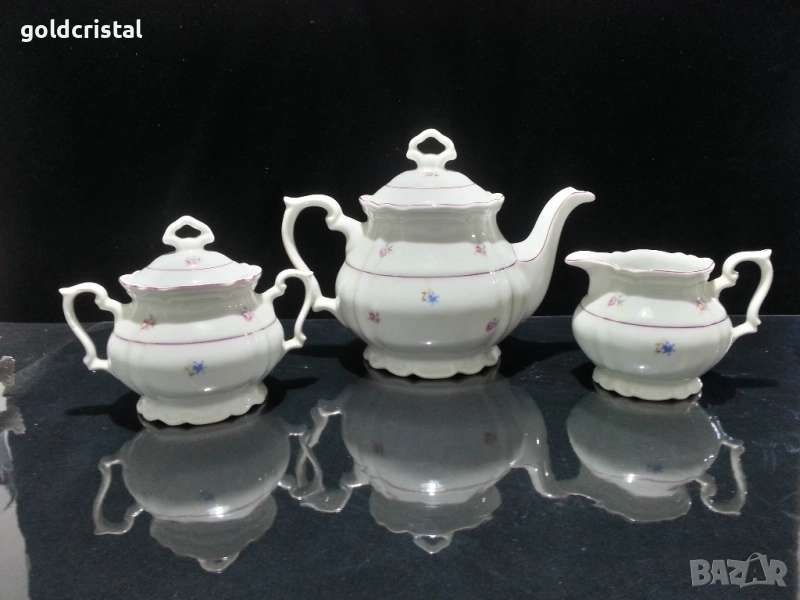 Стар български порцелан чайник заханица латиера , снимка 1