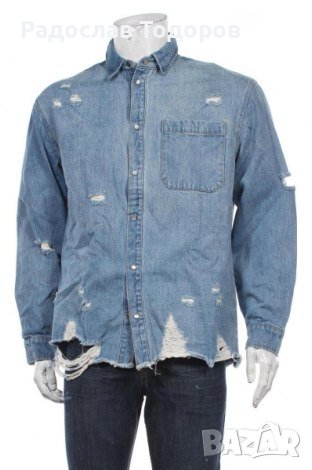 Синя мъжка дънкова риза  "H-M", снимка 1