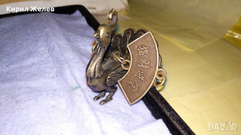 МЕСИНГОВА ФЪН-ШУЙ ВИСУЛКА ФИГУРКА ПАУН за КЪСМЕТ 34219, снимка 1