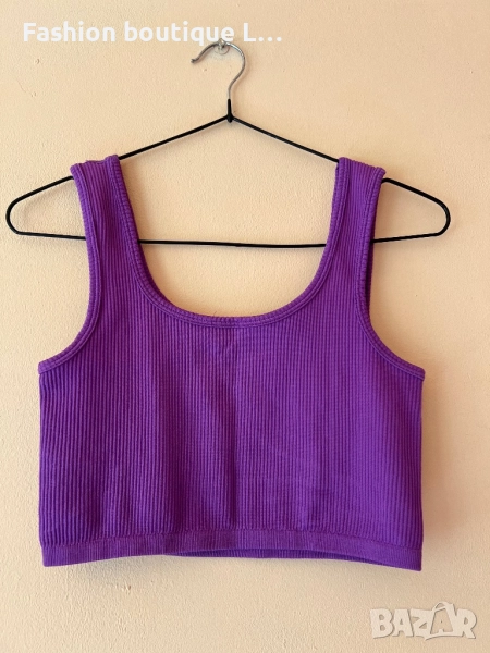 Спортно еластично рипсено бюстие 💜, снимка 1