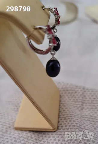 Дамски обеци от естествени перли и сребро, снимка 10 - Обеци - 36078975