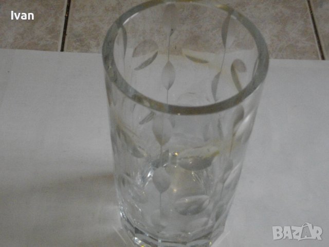 Голяма Кристална Ваза-Кръгла-210мм-Диаметър 110мм-Тежка-3,0 кг, снимка 2 - Вази - 39814186