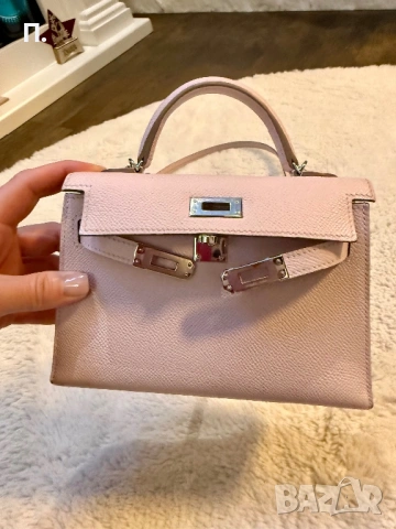 Hermès Mauve Pale Epsom Mini Kelly Sellier 20 Palladium Hardware, 2023, снимка 2 - Чанти - 53226155