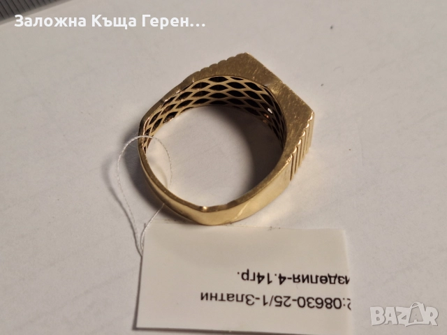 Мъжки залтен пръстен 4,14гр., снимка 3 - Пръстени - 52874980