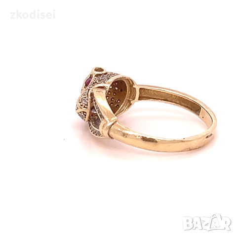 Златен дамски пръстен Bulgari 3,08гр. размер:56 14кр. проба:585 модел:31402-1, снимка 3 - Пръстени - 52629624