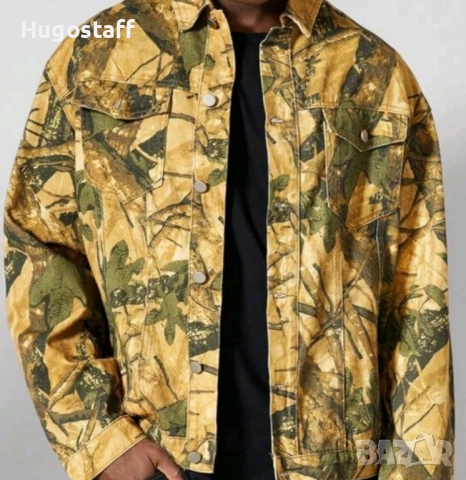 Ново мъжко Военно камуфлажно деним дънково яке Хл, снимка 6 - Якета - 51820869