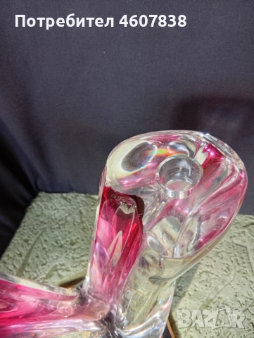 Свещник кристал 18-24 см масивен, снимка 3 - Декорация за дома - 52546313