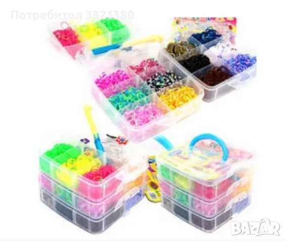 Пластмасов куфар с ластички, 4500 бр в комплекта, снимка 1