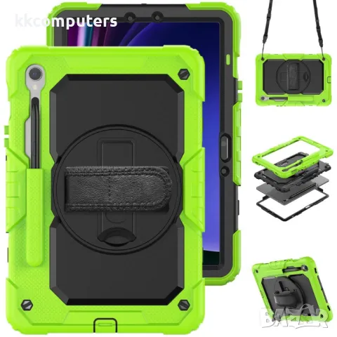 Samsung Galaxy Tab S10 FE Hybrid Tablet Case with Hand Grip & Strap TPU Силиконов Калъф и Протектор, снимка 3 - Калъфи, кейсове - 50022736