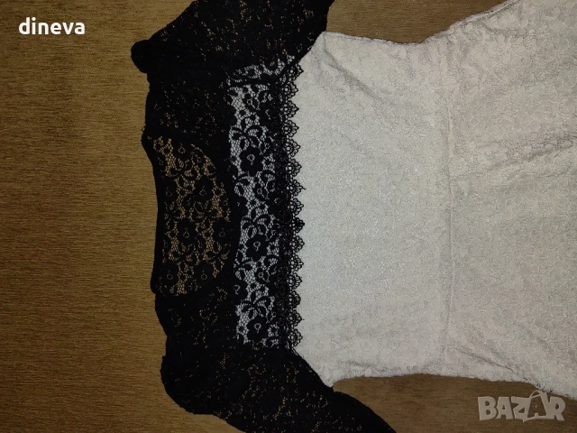 Дантелена рокля, леко разкроена, снимка 4 - Рокли - 52321082