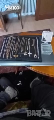 10бр позлатени женски колиета и кутия за бижута, снимка 15 - Антикварни и старинни предмети - 52225854