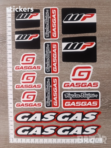Стикери Гас Гас 14 бр. Gas Gas Stickers - лист А4