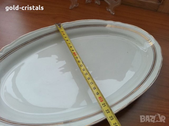 Стар български порцелан плато елипса, снимка 3 - Антикварни и старинни предмети - 33624711