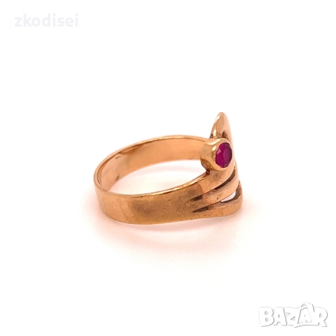 Златен дамски пръстен с рубин 2,63гр. размер:51 14кр. проба:585 модел:20149-1, снимка 3 - Пръстени - 52634839