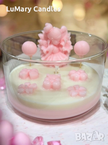 Свещ “ Розова нежност”, снимка 4 - Други - 53284210