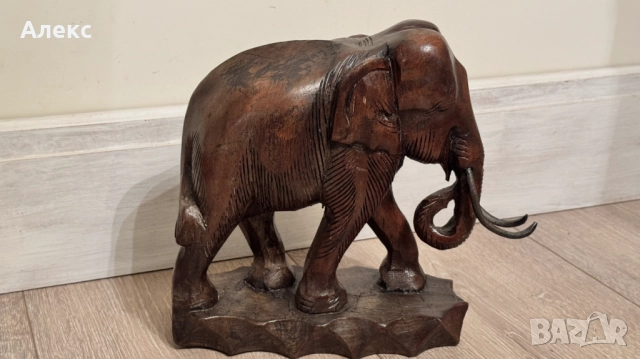 Масивен стар дървен слон– 1.520кг, снимка 4 - Антикварни и старинни предмети - 52381989