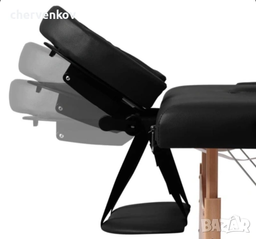 четирисекторна дървена козметична масажна кушетка четирисекционна черен цвят, снимка 7 - Кушетки - 53165920