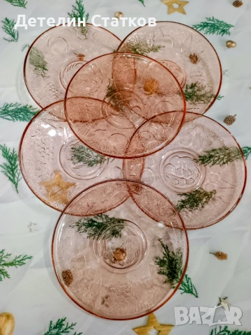 Десертни стъклени чинийки 6 бр., снимка 3 - Чинии - 53048220