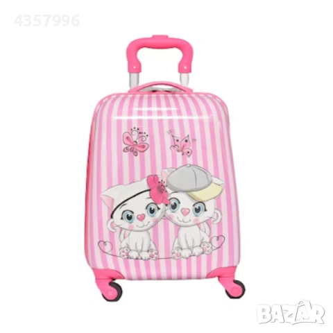 Комплект куфар и раница, За деца, Котета, Розов, снимка 3 - Кенгура и ранички - 53236330