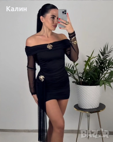 Дамска рокля с тюл - три цвята - 62 лв., снимка 2 - Рокли - 52669536