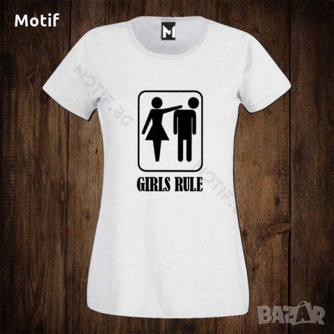Дамска тениска с щампа ЗА МОМИНСКО ПАРТИ Girls Rule