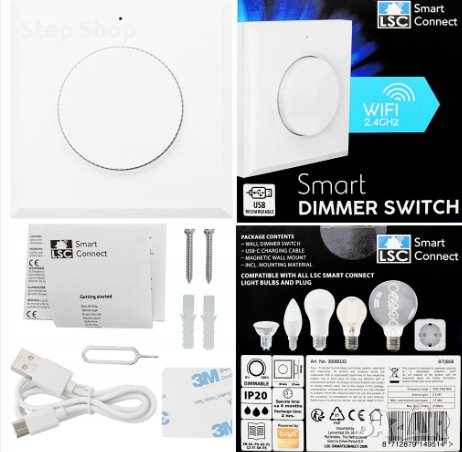 Smart dimmer switch, LSC smart connect wifi 2.4 ghz ключ за осветление , снимка 3 - Лед осветление - 44029221