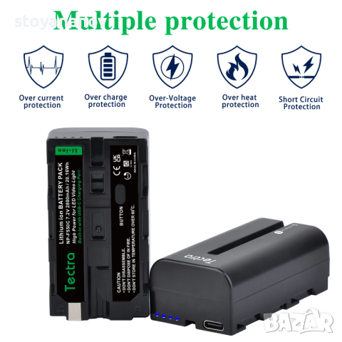 Батерия NP-F550C за камери Sony с USB C зареждане, снимка 5 - Батерии, зарядни - 44897071