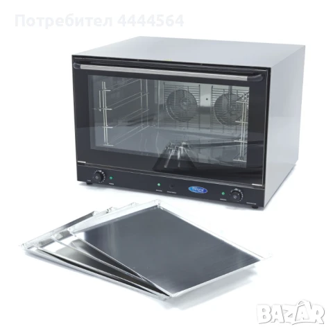 Професионална конвекторна фурна с пара – 3.6 kW, 2 вентилатора, аналогов контрол, снимка 5 - Обзавеждане на кухня - 50857197