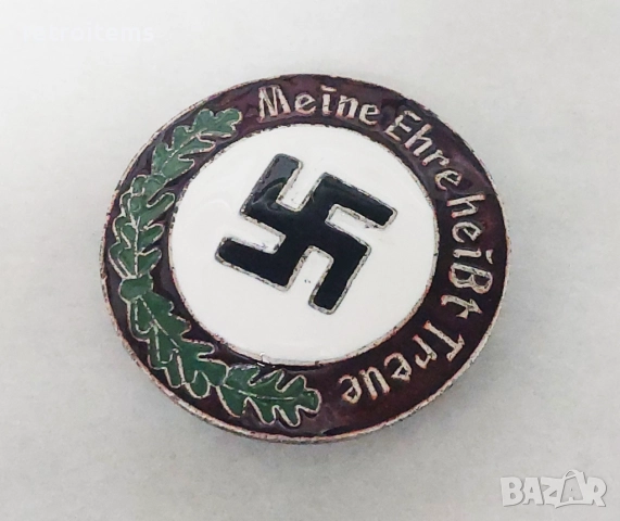 WW2 3 Райх, Емайлирана значка 4.2 см "Meine Ehre heißt Treue" , снимка 2 - Колекции - 52849020