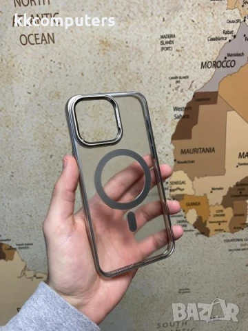 Калъф PVC Mutural Прозрачен /Сребърна рамка/ за iPhone 16 Pro Max 6.9 Баркод : 3130823