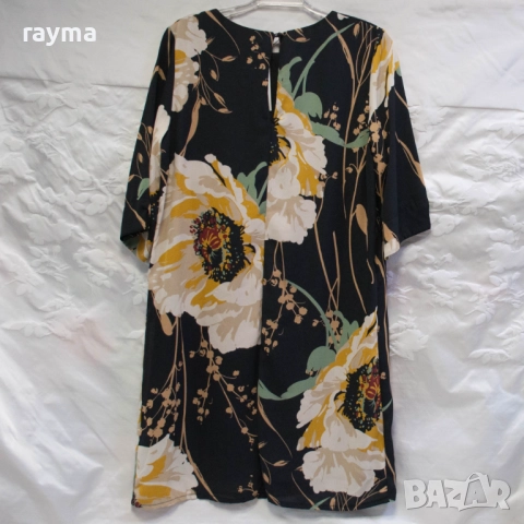 Елегантна черна рокля принт цветя , снимка 2 - Рокли - 51668820