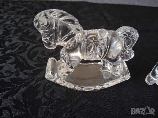 Фигурки Мече И Люлеещо конче Оловен кристал , снимка 4 - Колекции - 52033032
