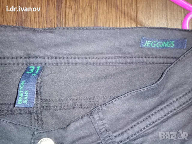 Benetton jeans черни дамски дънки, снимка 3 - Дънки - 49225988