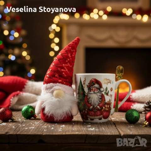 Коледен подаръчен комплект с чаша, лъжичка и мека играчка – моментална празнична атмосфера у дома!, снимка 3 - Декорация за дома - 52570692