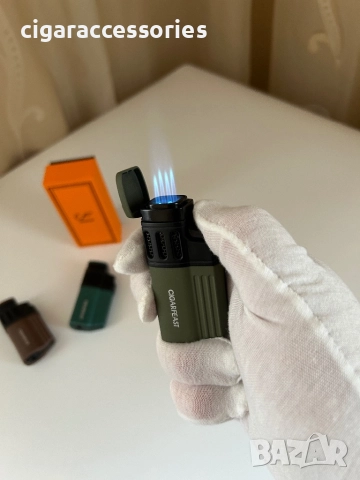 Запалка за пури CIGARFEAST с 4 джет пламъка - 3 цвята, снимка 2 - Запалки - 52800085