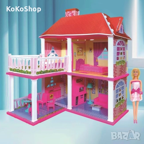 Къща за кукли с обзавеждане-83х25х70 см./къща с кукла, снимка 9 - Кукли - 52366899