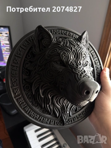 Фигурка Wolf Head / Вълча глава статуетка за стена, снимка 2 - Декорация за дома - 53281415