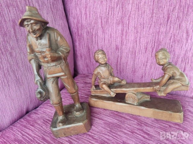 Фигурка, статуетка, маска-детайлна немска дърворезба, снимка 8 - Антикварни и старинни предмети - 53387886