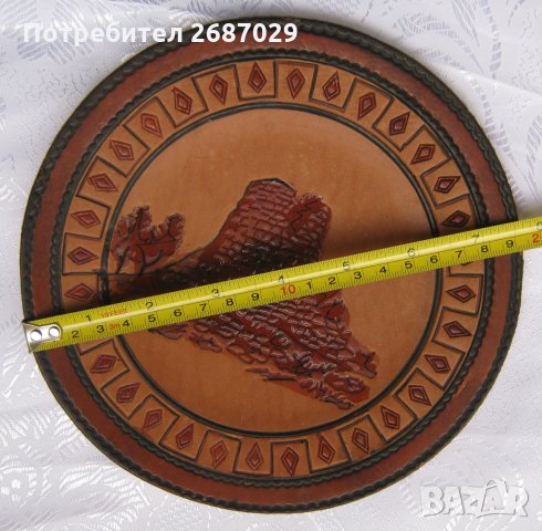 Кожени: Стари кутии, чиния, изделия от кожа, лампион, абажур, моливник, чиния, снимка 10 - Други ценни предмети - 28968026