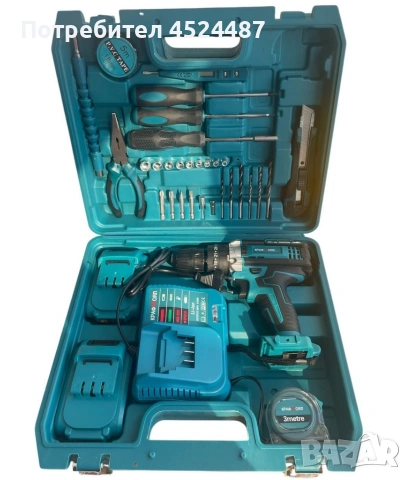 Комплект акумулаторен винтоверт – 30 части, снимка 2 - Винтоверти - 53400286