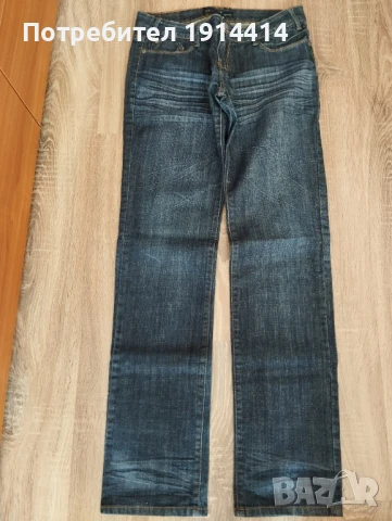 Дънки с уникална кожена апликация, снимка 5 - Дънки - 50591317