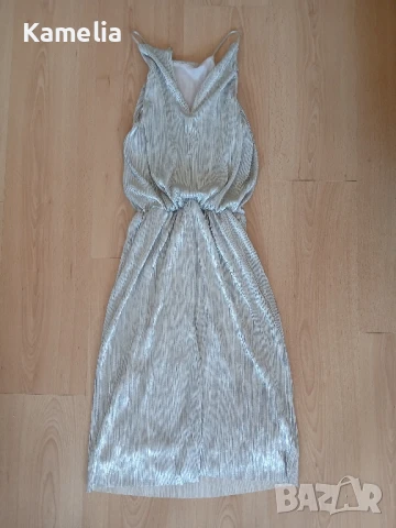 Сребърна рокля, S-M размер , снимка 1